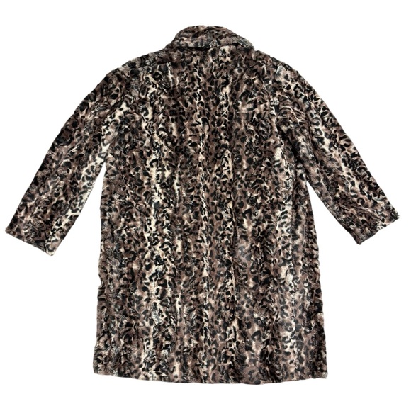 Johnny Was | Brown Leopard Animal Print Faux Fur Open Front Coat - Picture 4 of 9